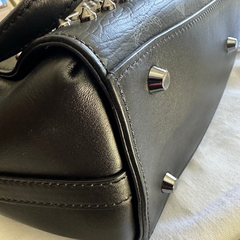MCM Black Studded Satchel - Picture 9 of 12